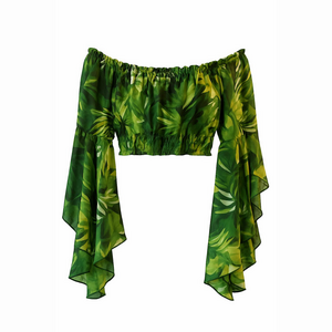 Live 4 Truth Green and Yellow Leaf Print Blouse Jr 13